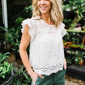 NWT Babydoll Pom Pom Top - Bishop and Young